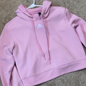 Pink Adidas Cropped Hoodie